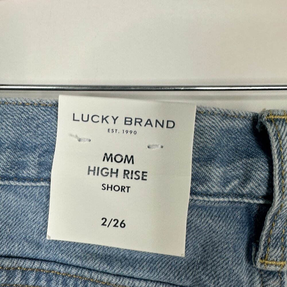 2/$30 NWT Lucky Brand High Rise Mom Short Distressed Jeans High Tide 26 #A1385 - Picture 9 of 11